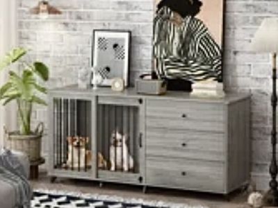 Large Dog Crate With 3 Large Drawers
