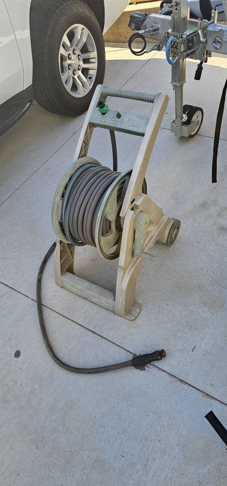 AMES Co. Garden Hose Reel Cart and 100 ft Hose