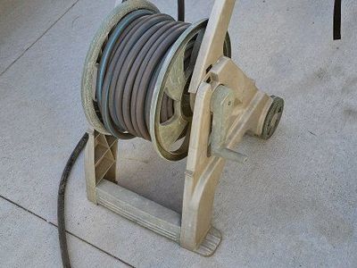 AMES Co. Garden Hose Reel Cart and 100 ft Hose