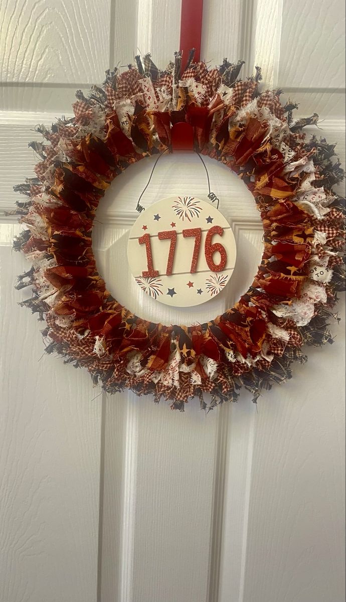 Handmade Patriotic Rag Wreaths