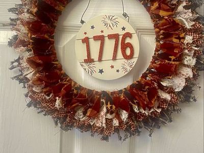 Handmade Patriotic Rag Wreaths
