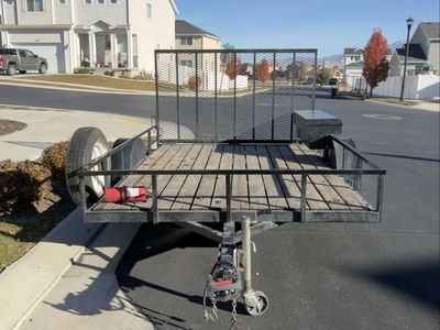 10x7 Utility Trailer with Wood Deck and Ramp Gate - Good Condition