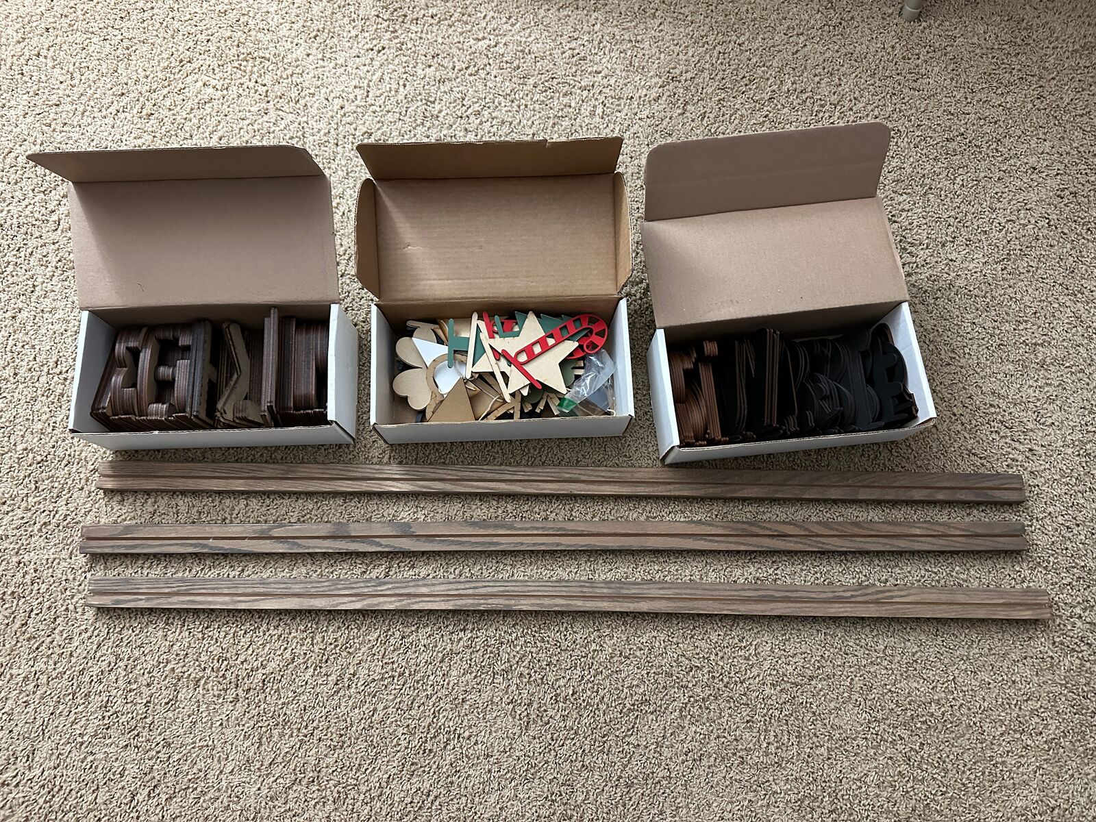 Handcrafted Wooden Letter Ledges with Large Letter Set