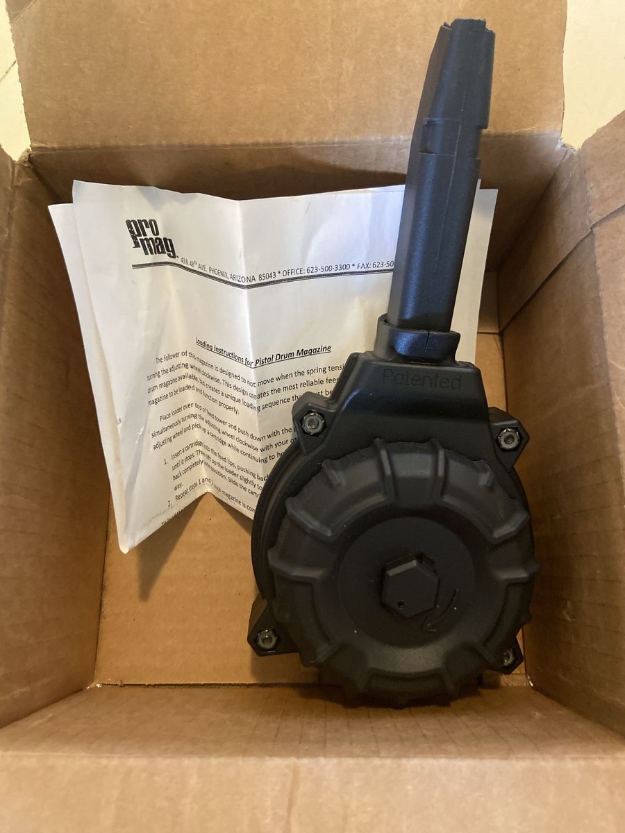 ProMag Glock G48/43 9mm 50-Round Drum Magazine Black Polymer New