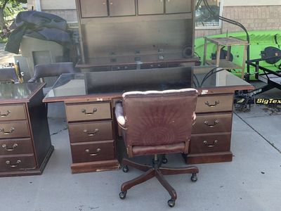 Executive Cherry wood office desk.