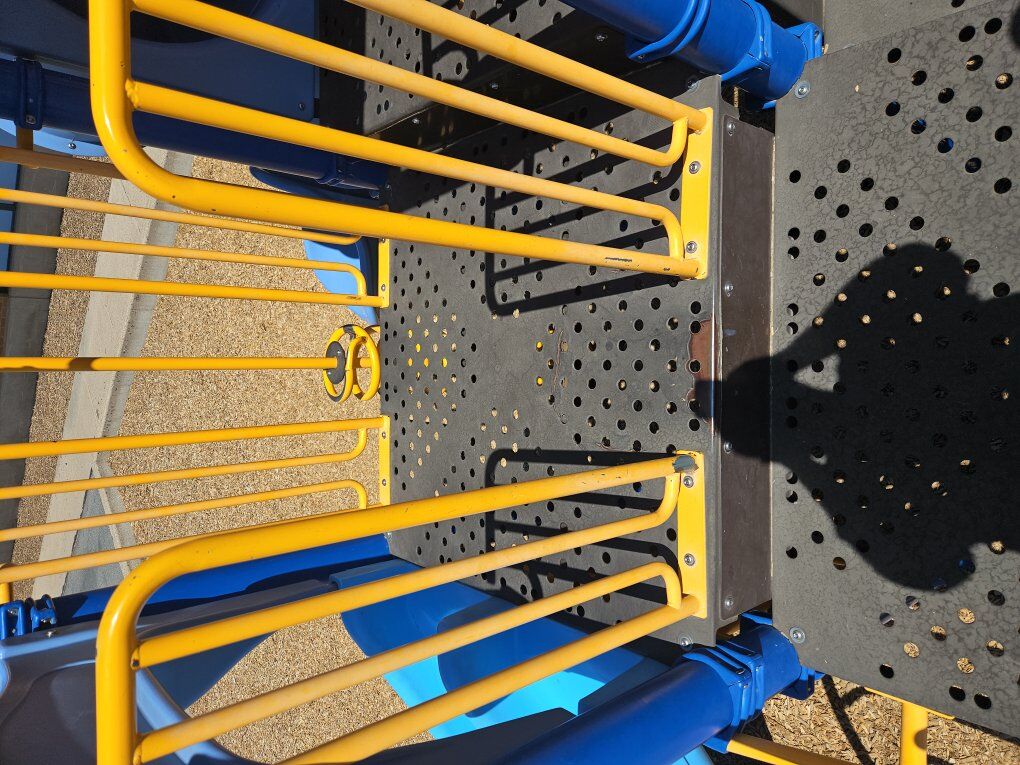 playground metal bridges, decks, stairs