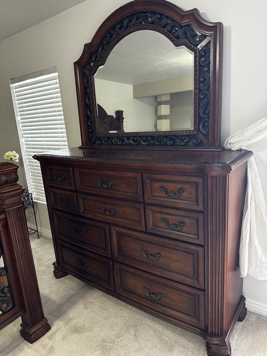 Dresser and mirror
