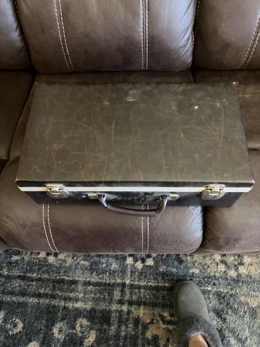 8 track tapes with carrying case