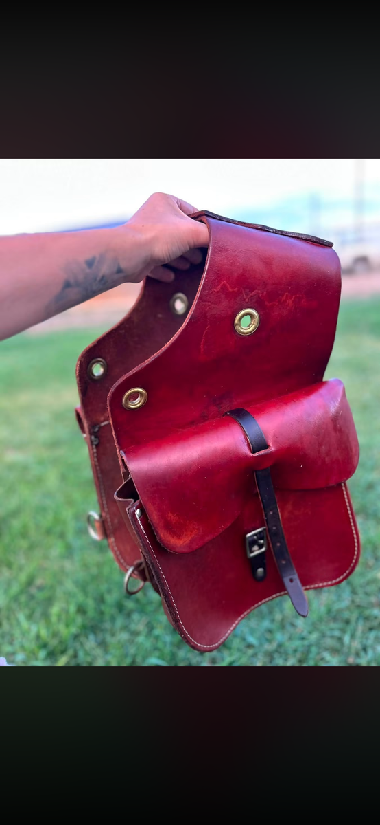Leather saddle bags 