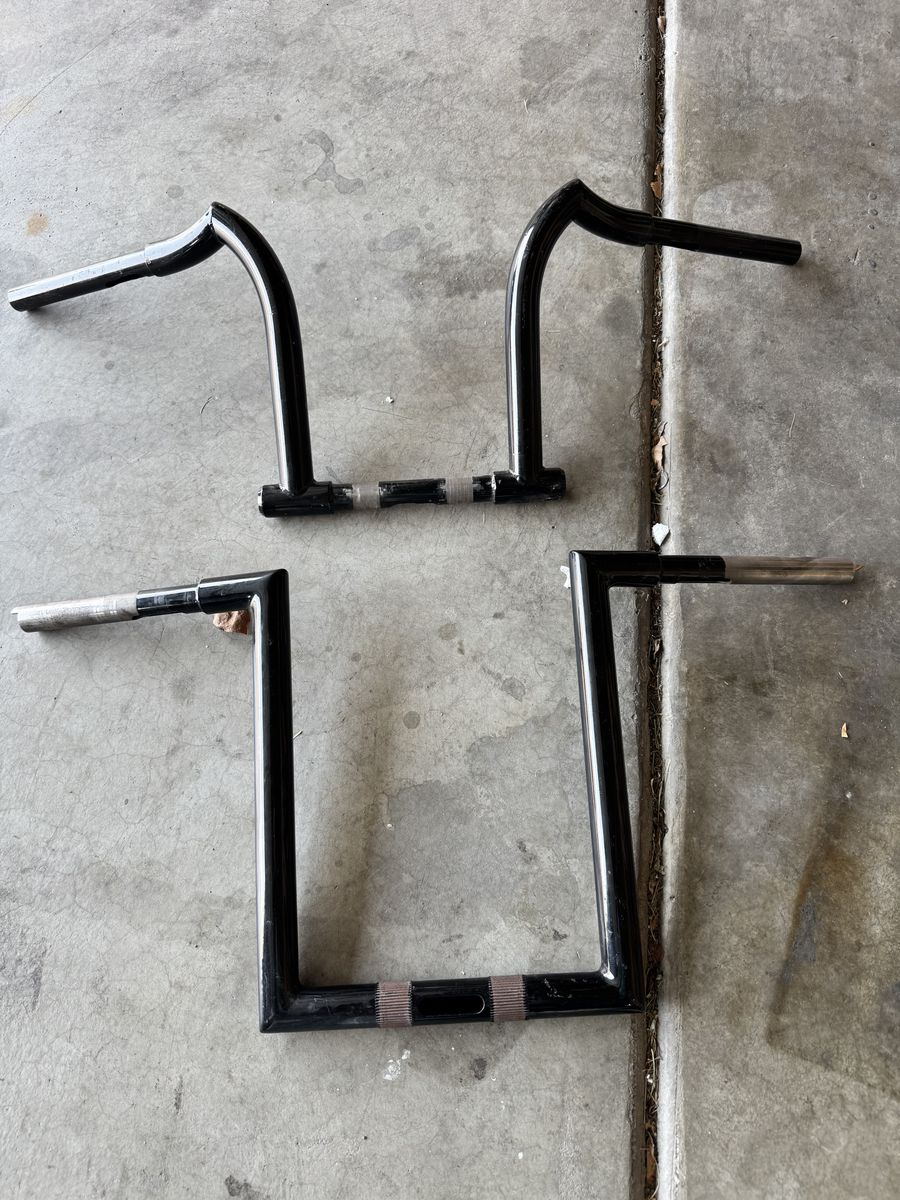 Black Motorcycle Ape Hanger Handlebars Set of 2