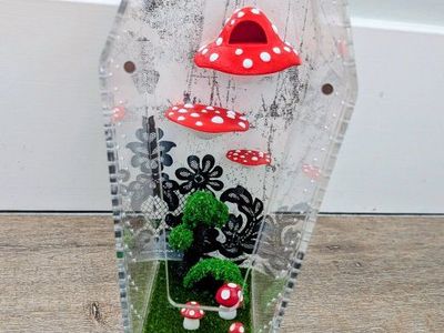 Jumping spider enclosure, spider house, jumping spider terrarium, spider habitat. No spider