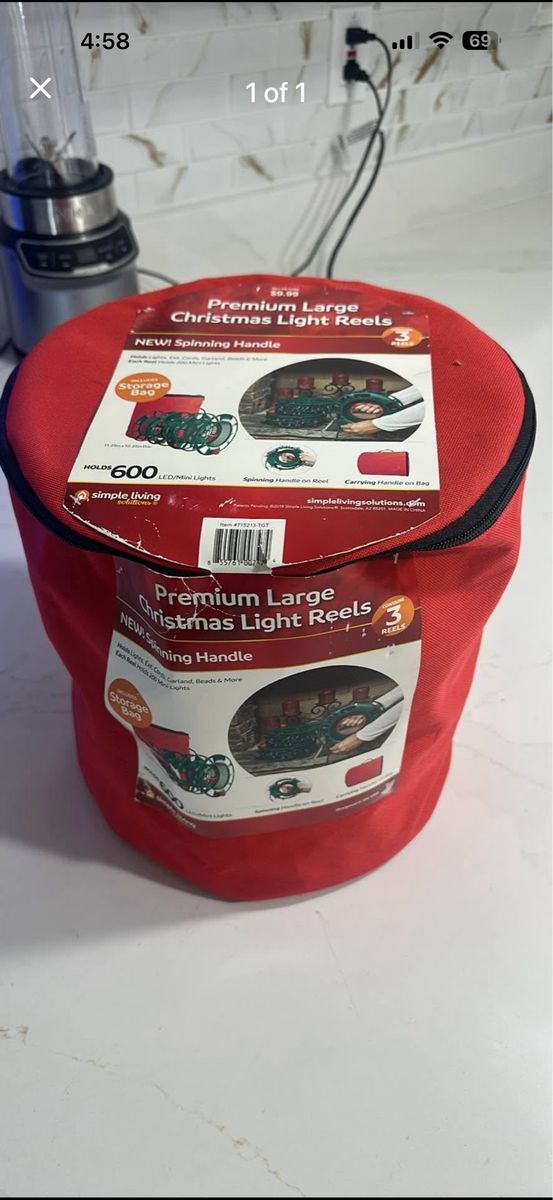Simple Living Solutions Premium Large Christmas Light Reels with Storage Bag, 3 Reels