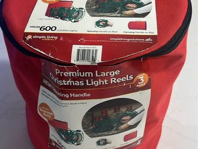 Simple Living Solutions Premium Large Christmas Light Reels with Storage Bag, 3 Reels
