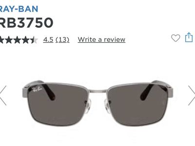 New Ray-Ban RB3750 Sunglasses GunMetal