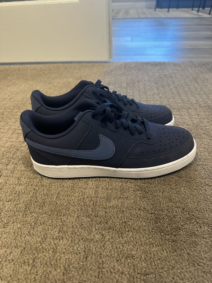 Nike Men's Court Vision Low Sneakers Dark Navy Blue Size 9