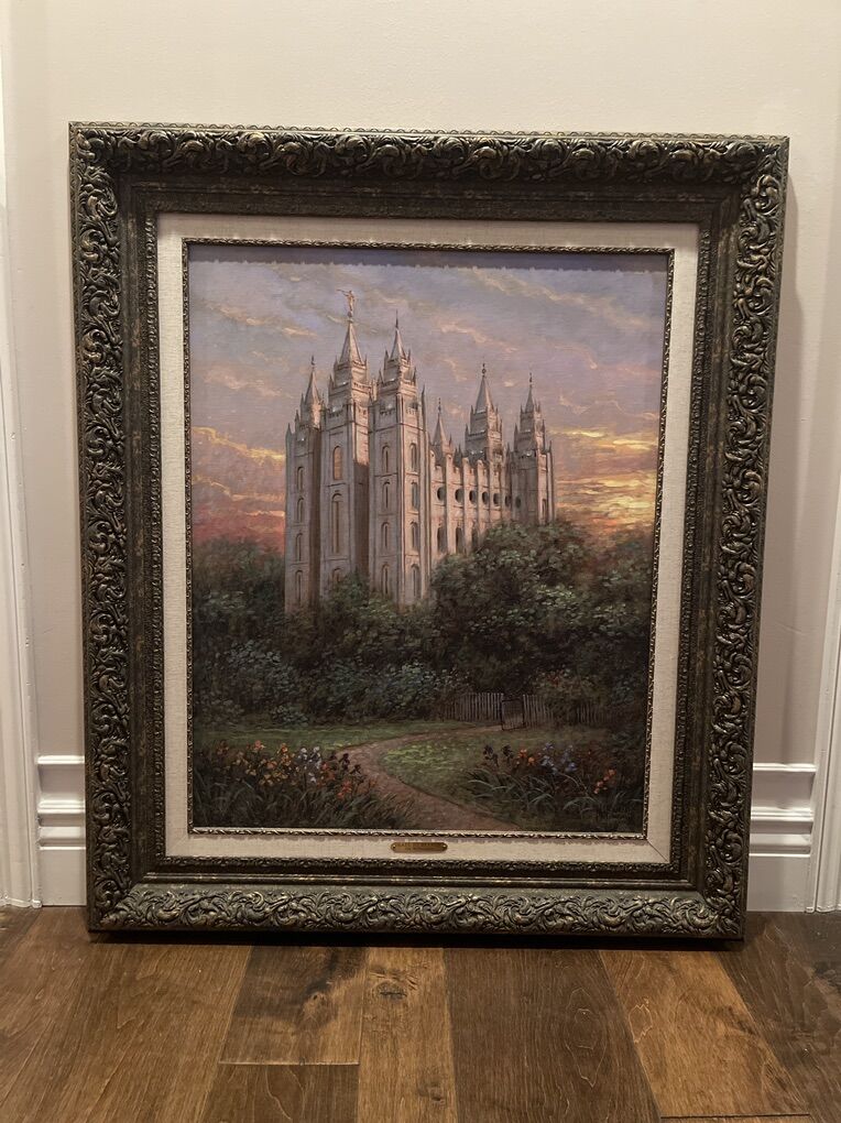 Large 35 X 41 Salt Lake Temple Canvas Print