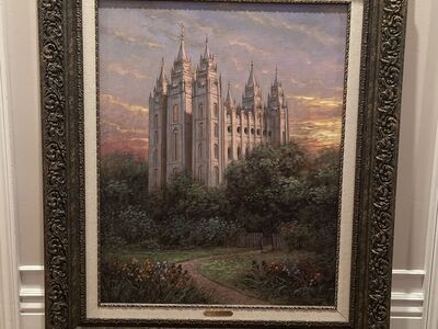 Large 35 X 41 Salt Lake Temple Canvas Print