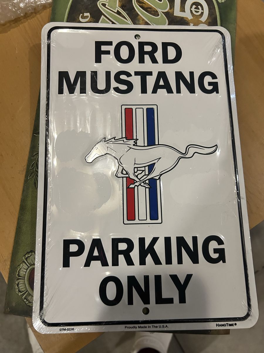 Ford Mustang Parking Only Metal Sign - Classic Car Enthusiast Decor - New, HangTime Brand