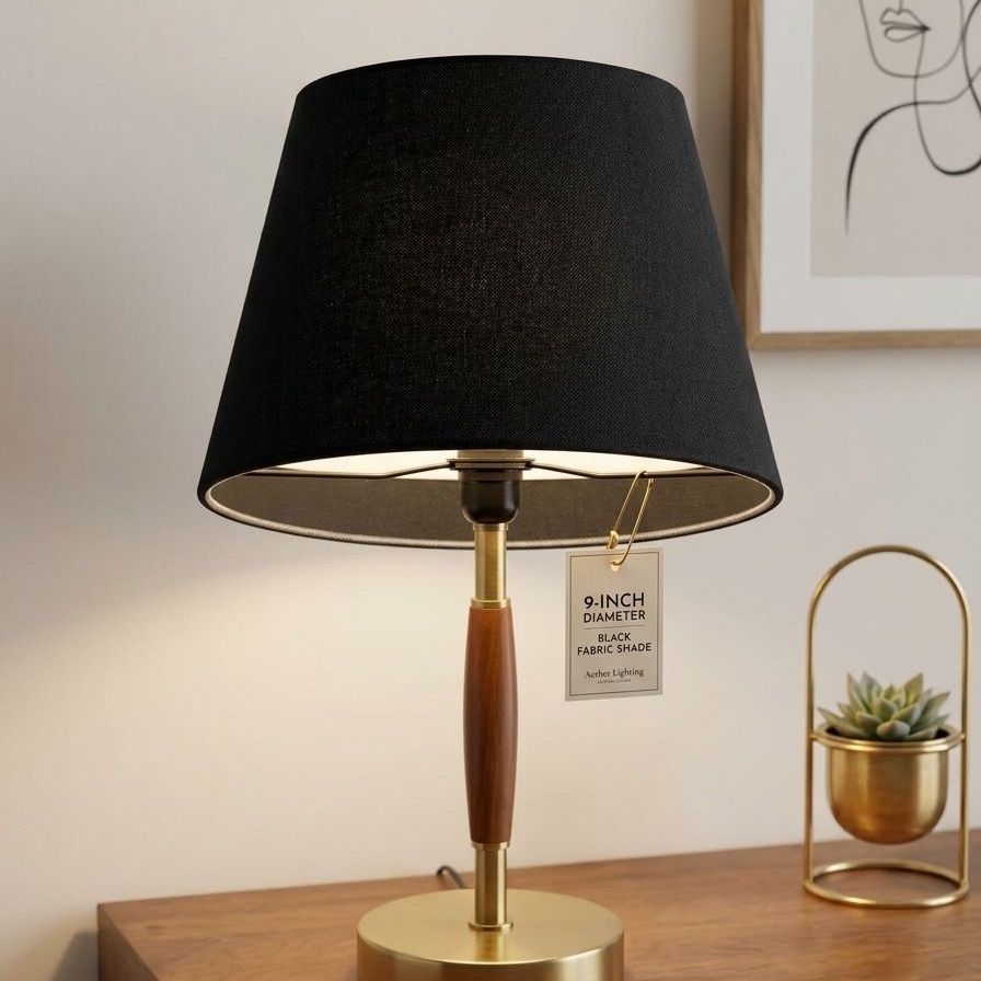 Two Brand New Black Lampshades