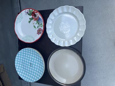 Assorted Decorative Stoneware Plates Set of 4