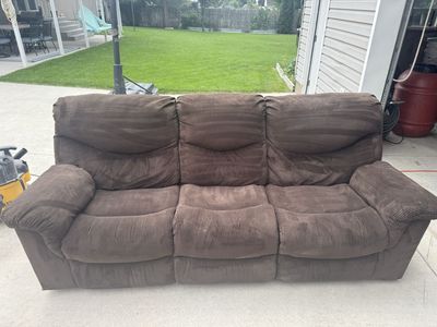 Brown reclining sofa