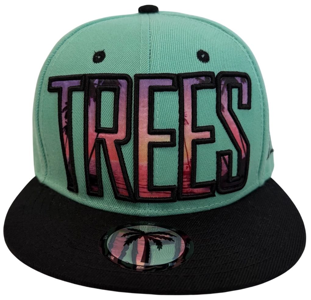 Blvd Supply Co Teal Tropical Flat Brim Snapback