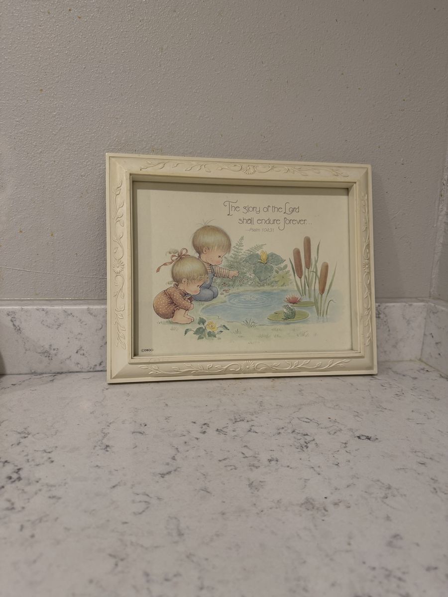 Two vintage nursery framed pictures