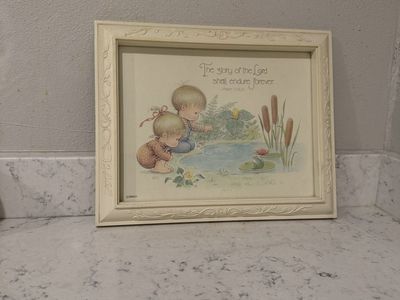 Two vintage nursery framed pictures