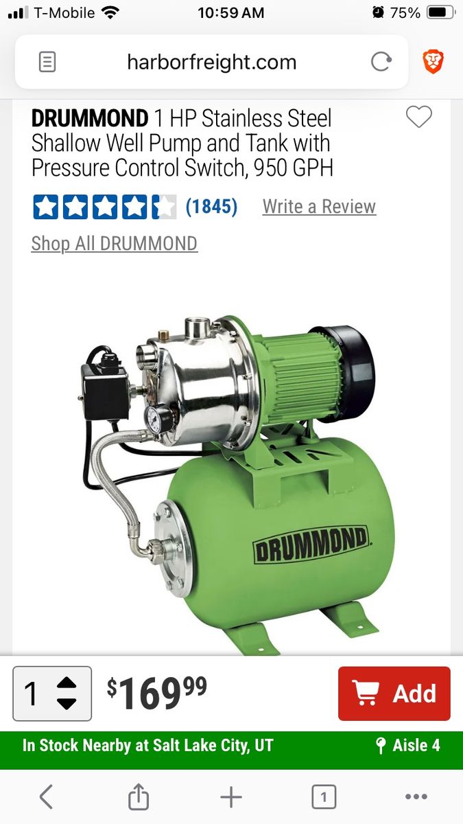 1HP well pump
