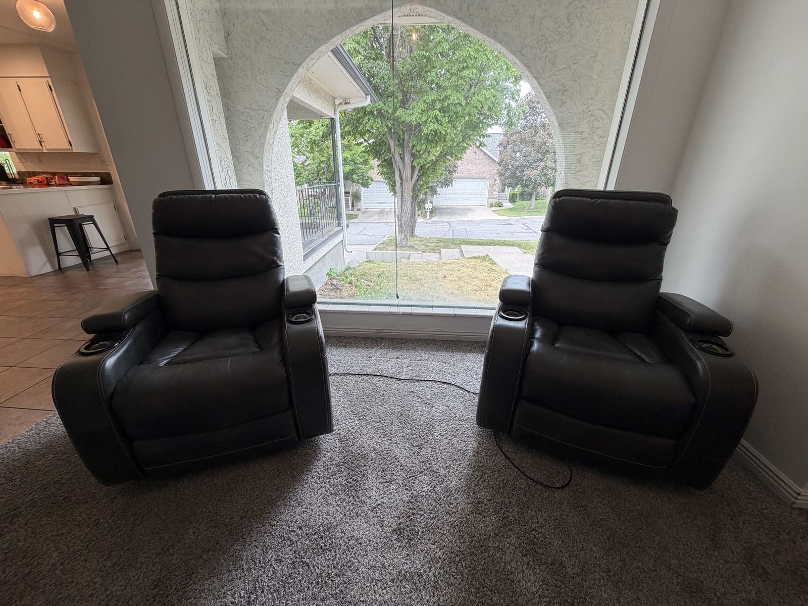 3 Reclinable Leather Chairs