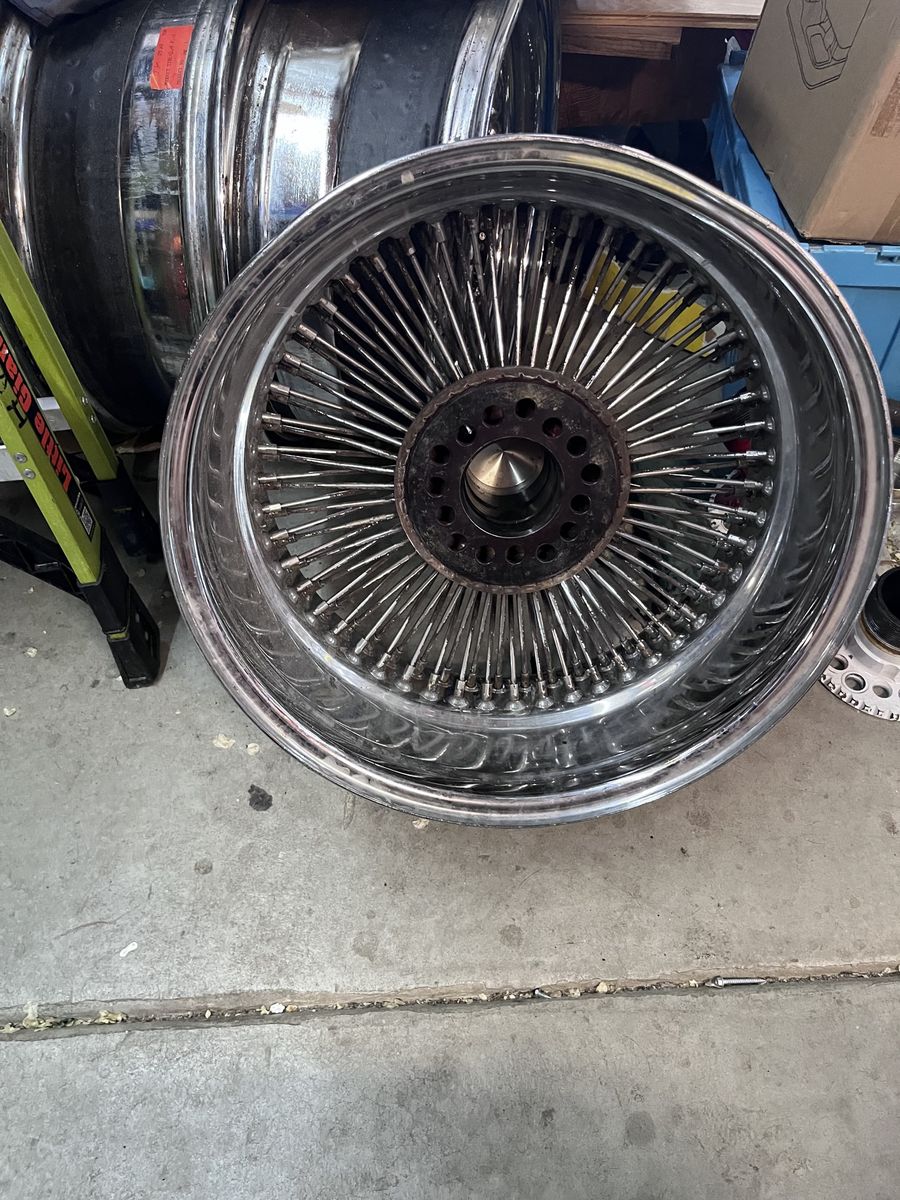 13 inch folks with knock off hubs good condition