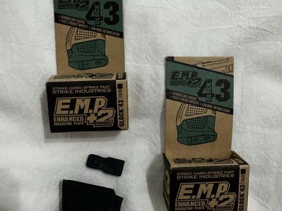Strike Industries EMP+2 Enhanced Magazine Plate for Glock 43 (Lot of 2)