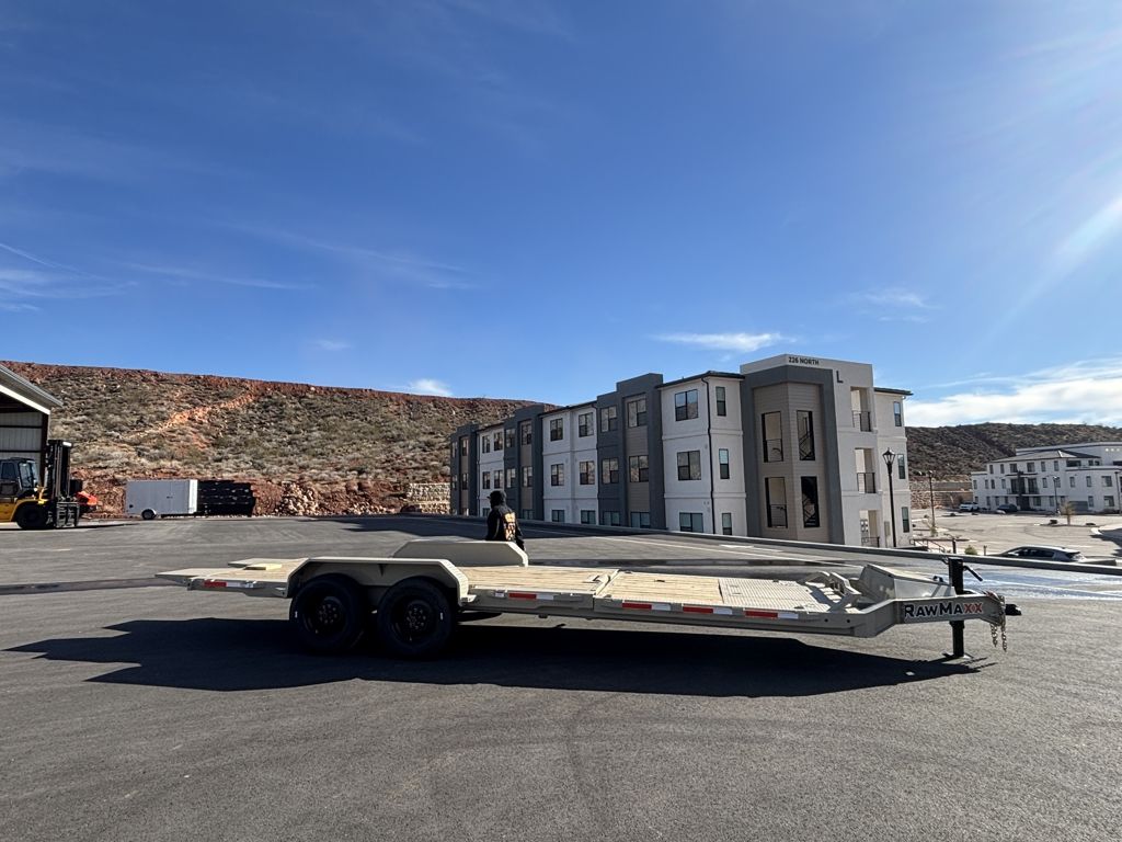 2026 RawMaxx 7X24 20K G7X Desert Tan Gravity Tilt Equipment Trailer