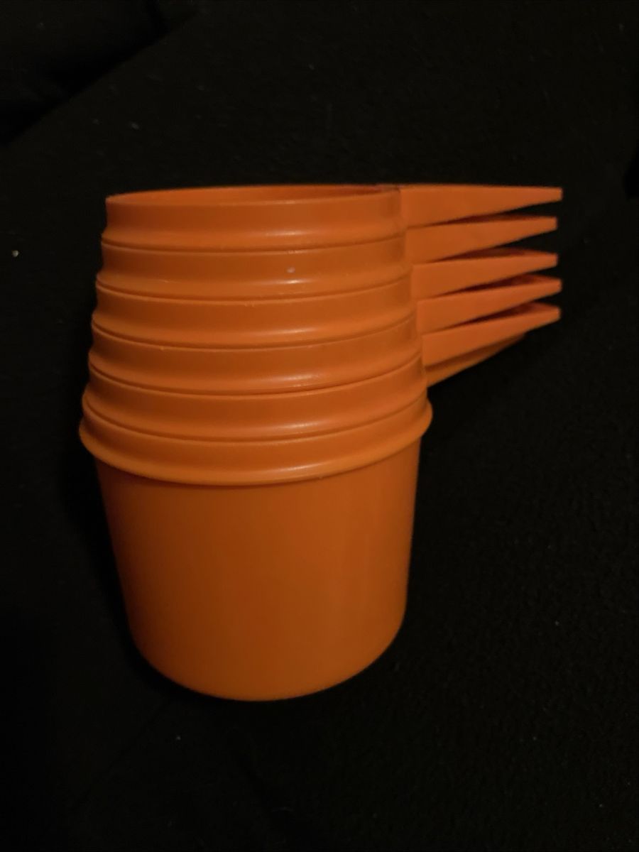 Vintage Tupperware Measuring Cups Orange 5 Cups