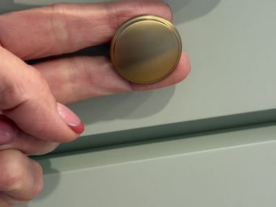 New in packaging. 10 Brass Cabinet Knobs - Round Finish Kitchen Drawer Pulls