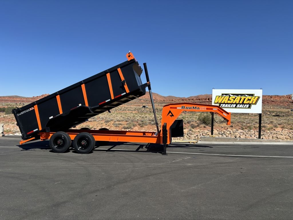 2026 RawMaxx Black and Orange 16' X 83'' Gooseneck