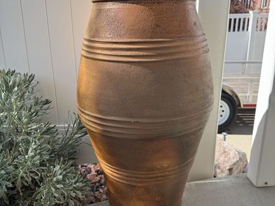 Large Terracotta Planter Pot - 32" Tall, 16" Diameter - Rustic Garden Decor