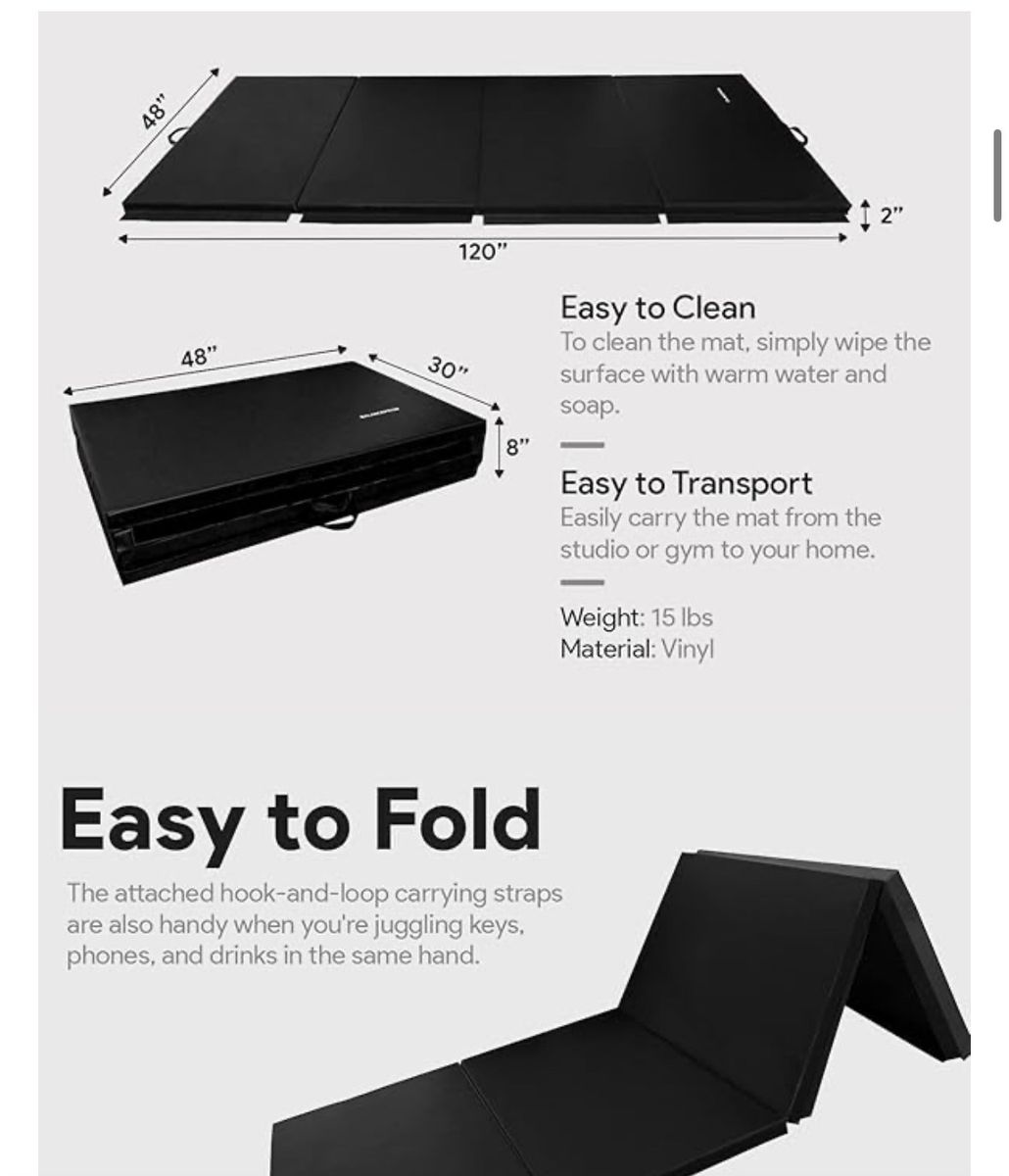 10x4 4-Panel Folding exercise Gymnastics mat