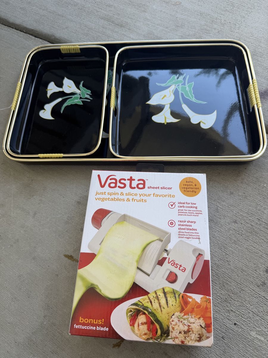 Vasta Sheet Slicer - Just Spin & Slice Your Favorite Vegetables & Fruits with Bonus Fettuccine Blade