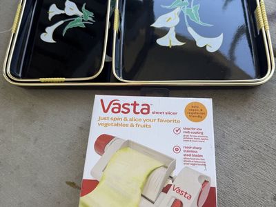 Vasta Sheet Slicer - Just Spin & Slice Your Favorite Vegetables & Fruits with Bonus Fettuccine Blade