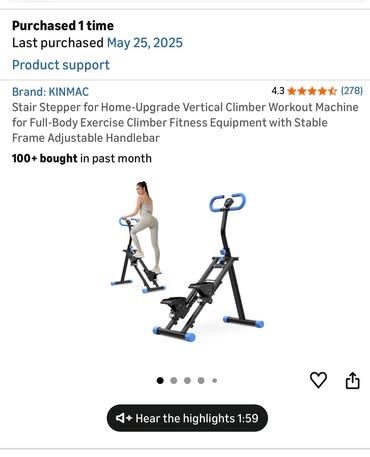 KINMAC Vertical Climber & Stair Stepper Machine - Folding Home Fitness Equipment