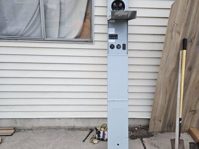 Seametrics Temporary Power Pedestal Box with Breakers, 50A, 30A, 20A, and Receptacles