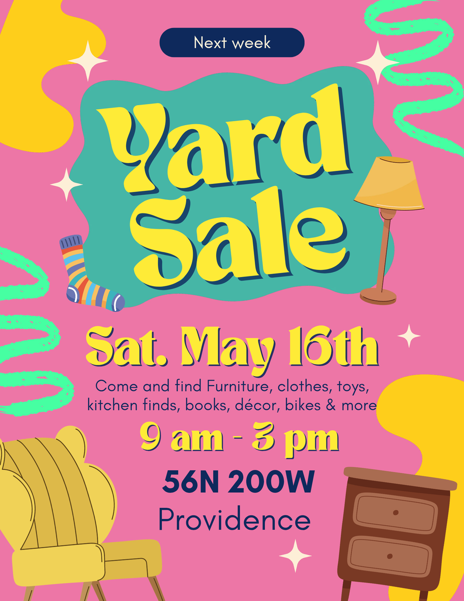 Yard sale this Saturday in Providence