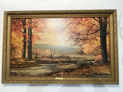Robert Wood Framed Print "October Gold" Autumn Landscape Art