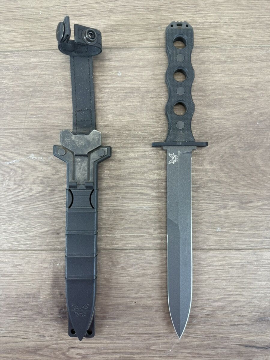 BENCHMADE COMBAT KNIFE MODEL 185 "GREG THOMPSON", 7" BLADE, W/SHEATH #WCP035912