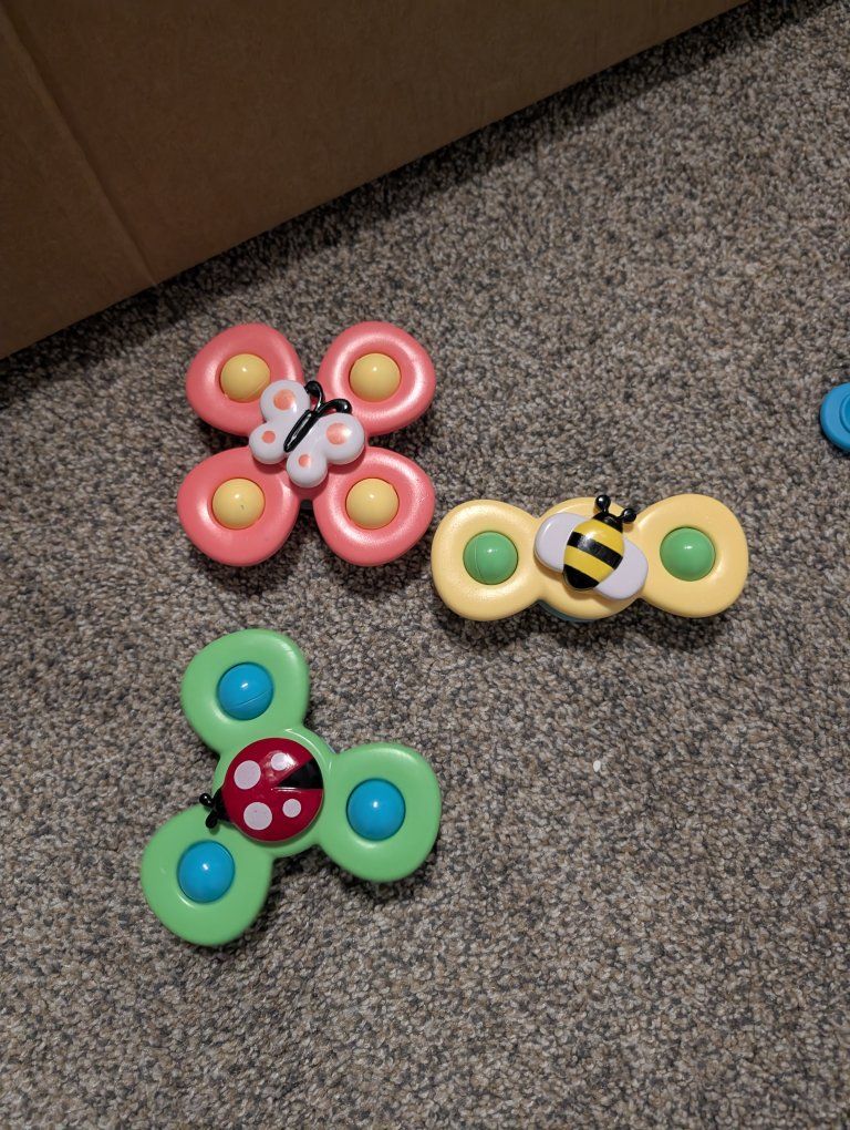 3-Piece Insect Suction Cup Spinner Toys Set for Babies & Toddlers