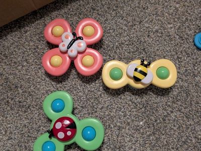 3-Piece Insect Suction Cup Spinner Toys Set for Babies & Toddlers