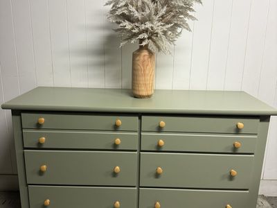 Olive green 6 drawer dresser