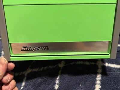 Snap-on Green Mini Micro Metal Toolbox Desktop Storage Organizer