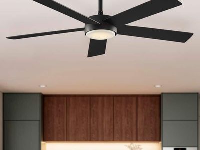 Benning 52 in. Indoor Matte Black Downrod Mount Ceiling Fan with remote.